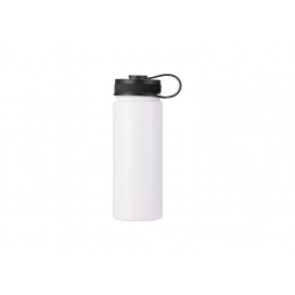 18oz/550ml Stainless Steel Flask w/ Portable Lid (White) (30/carton)